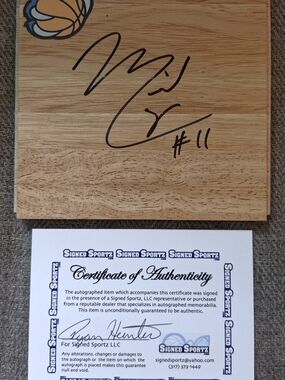 Mike Conley Signed Floor Hardwood Memphis Grizzlies Basketball NBA SS COA